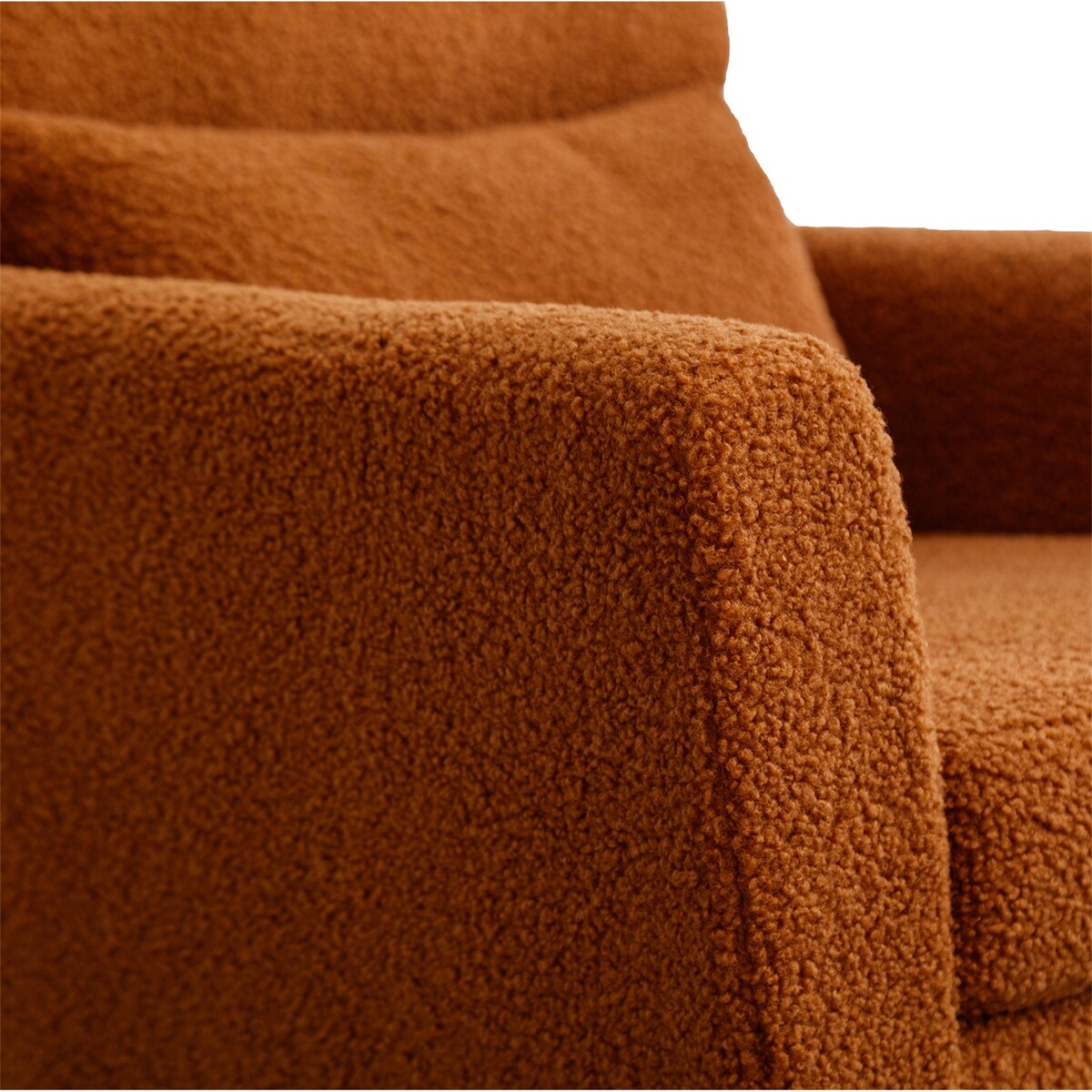 Modern Upholstered Accent Chair with Gold Metal Leg and Throw Pillow