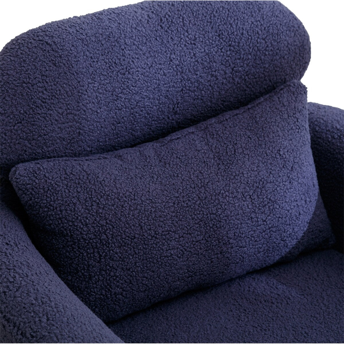 Modern Upholstered Accent Chair with Gold Metal Leg and Throw Pillow