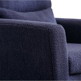 Modern Upholstered Accent Chair with Gold Metal Leg and Throw Pillow