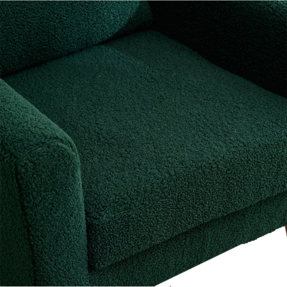 Modern Upholstered Accent Chair with Gold Metal Leg and Throw Pillow