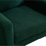 Modern Upholstered Accent Chair with Gold Metal Leg and Throw Pillow