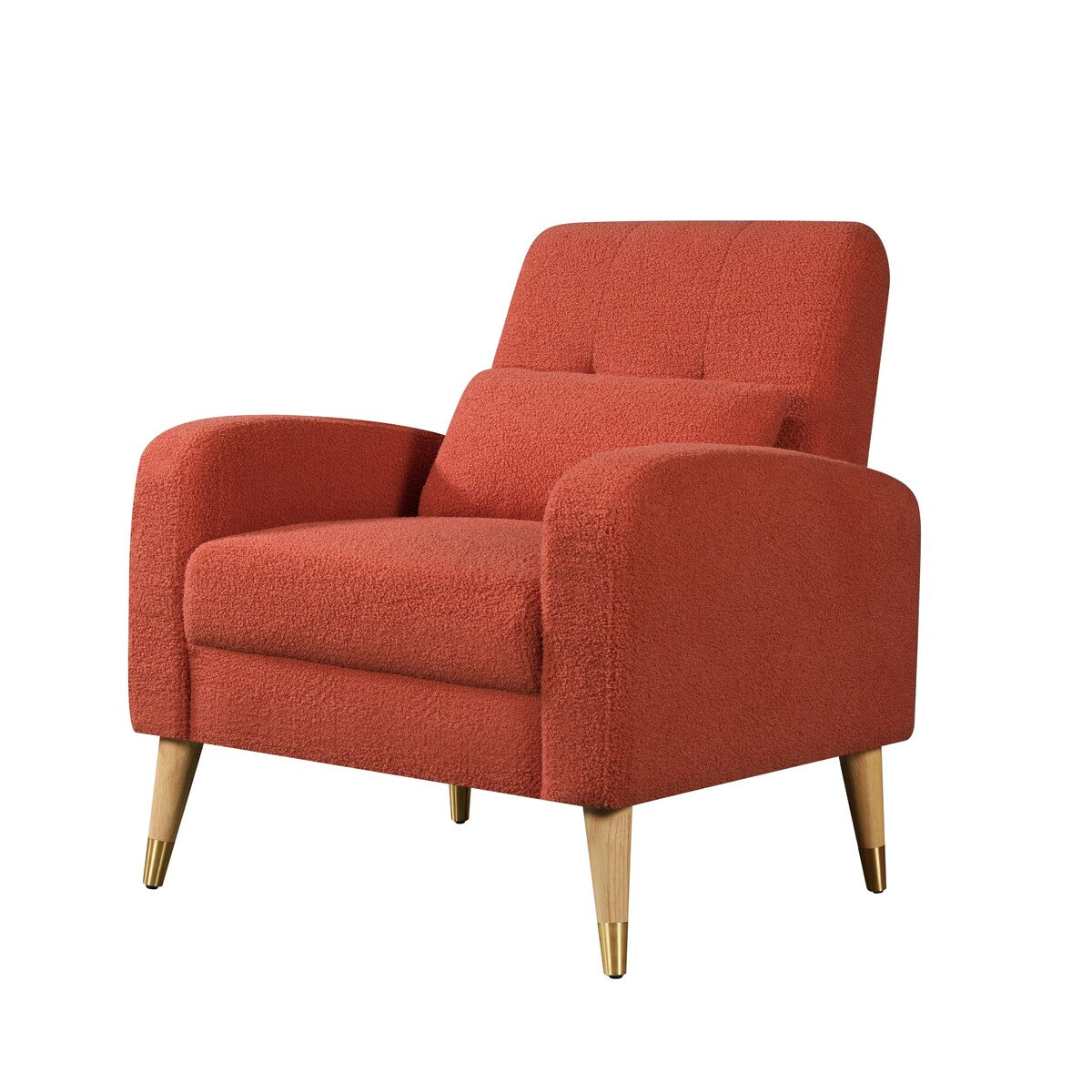 Modern Upholstered Armchair Accent Chair Single Sofa Chair with Wooden Legs For Bedroom Living Room Apartment