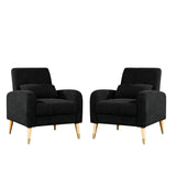Modern Upholstered Armchair Accent Chair Single Sofa Chair with Wooden Legs For Bedroom Living Room Apartment
