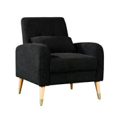 Modern Upholstered Armchair Accent Chair Single Sofa Chair with Wooden Legs For Bedroom Living Room Apartment
