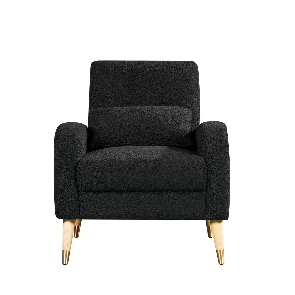 Modern Upholstered Armchair Accent Chair Single Sofa Chair with Wooden Legs For Bedroom Living Room Apartment