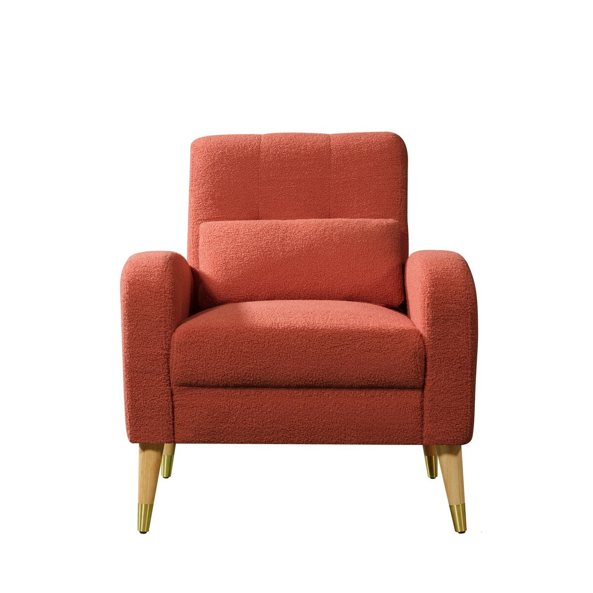 Modern Upholstered Armchair Accent Chair Single Sofa Chair with Wooden Legs For Bedroom Living Room Apartment