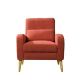 Modern Upholstered Armchair Accent Chair Single Sofa Chair with Wooden Legs For Bedroom Living Room Apartment