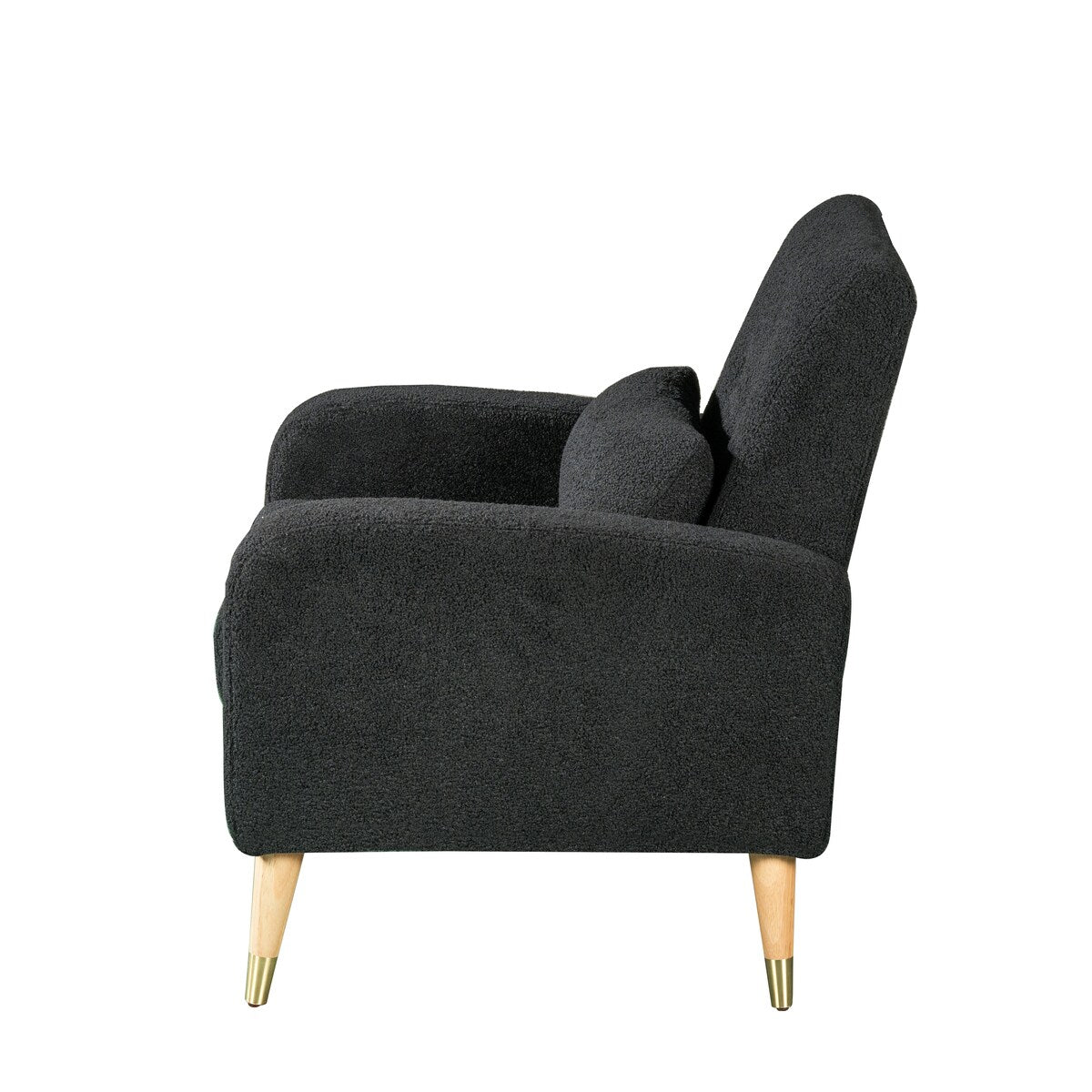Modern Upholstered Armchair Accent Chair Single Sofa Chair with Wooden Legs For Bedroom Living Room Apartment