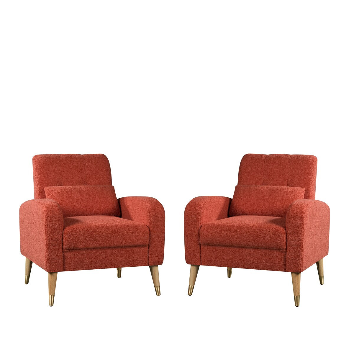 Modern Upholstered Armchair Accent Chair Single Sofa Chair with Wooden Legs For Bedroom Living Room Apartment