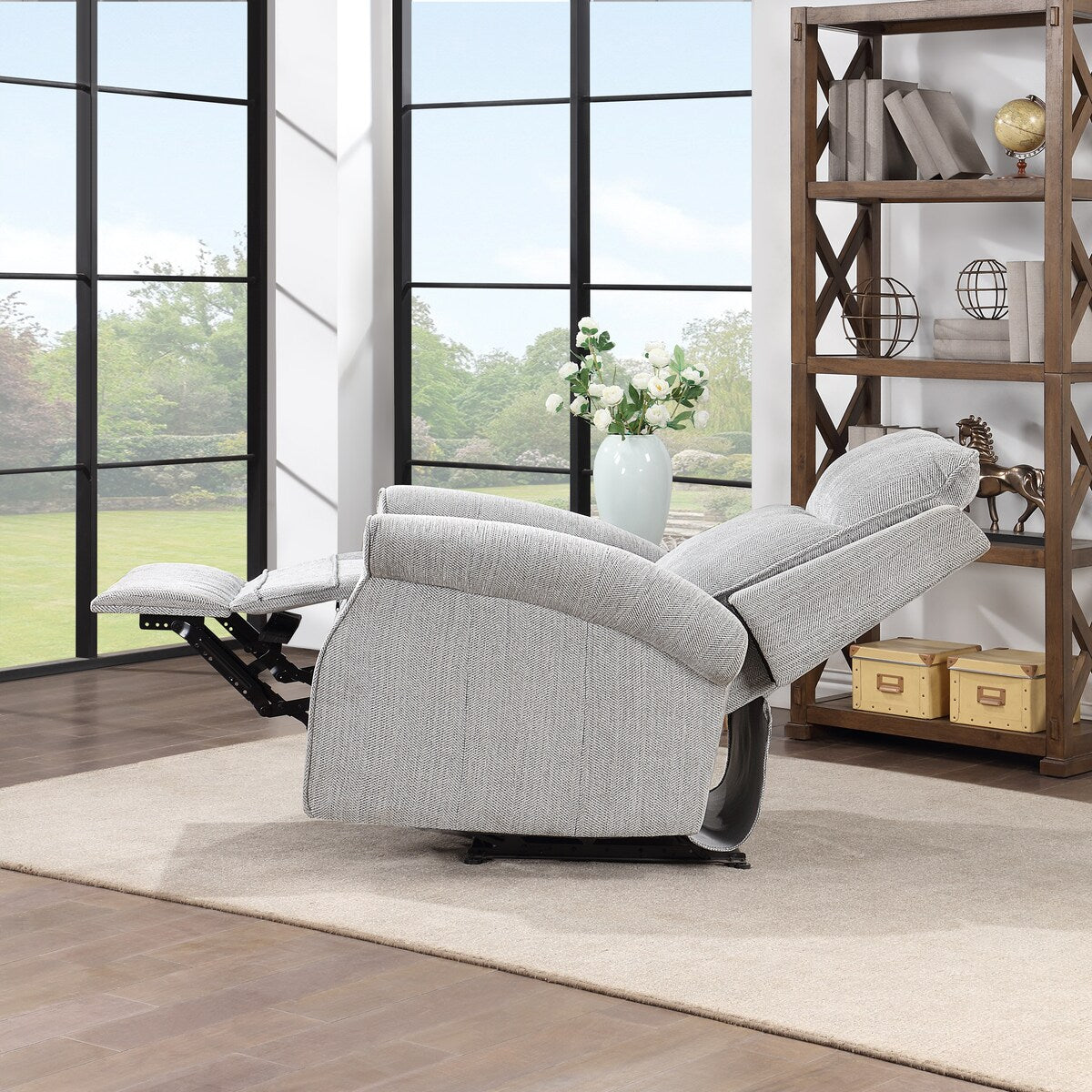 Modern Upholstered Lounge Single Sofa Oversize Recliner Chair with Soft Durable Fabric and Tall Neck Support, for Living Room