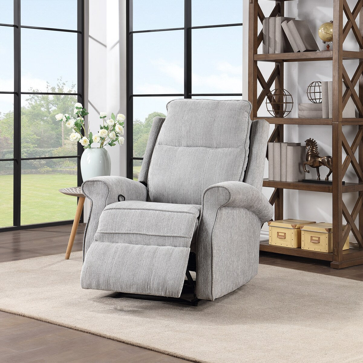 Modern Upholstered Lounge Single Sofa Oversize Recliner Chair with Soft Durable Fabric and Tall Neck Support, for Living Room