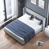Mixoy Thin Velvet Bed Frame with Button Tufted Design Headboard