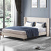 Mixoy Thin Velvet Bed Frame with Button Tufted Design Headboard