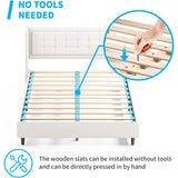 Mixoy Thin Velvet Bed Frame with Button Tufted Design Headboard