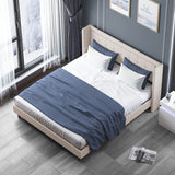 Mixoy Thin Velvet Bed Frame with Button Tufted Design Headboard