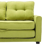 Modern Upholstered Pull-Out Sofa Bed, 59.4" Apartment Green Couch with Side Pocket, for Living Room Bedroom Office