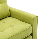 Modern Upholstered Pull-Out Sofa Bed, 59.4" Apartment Green Couch with Side Pocket, for Living Room Bedroom Office