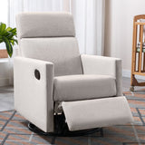 Modern Upholstered Rocker Chair Plush Swivel Recliner Chair