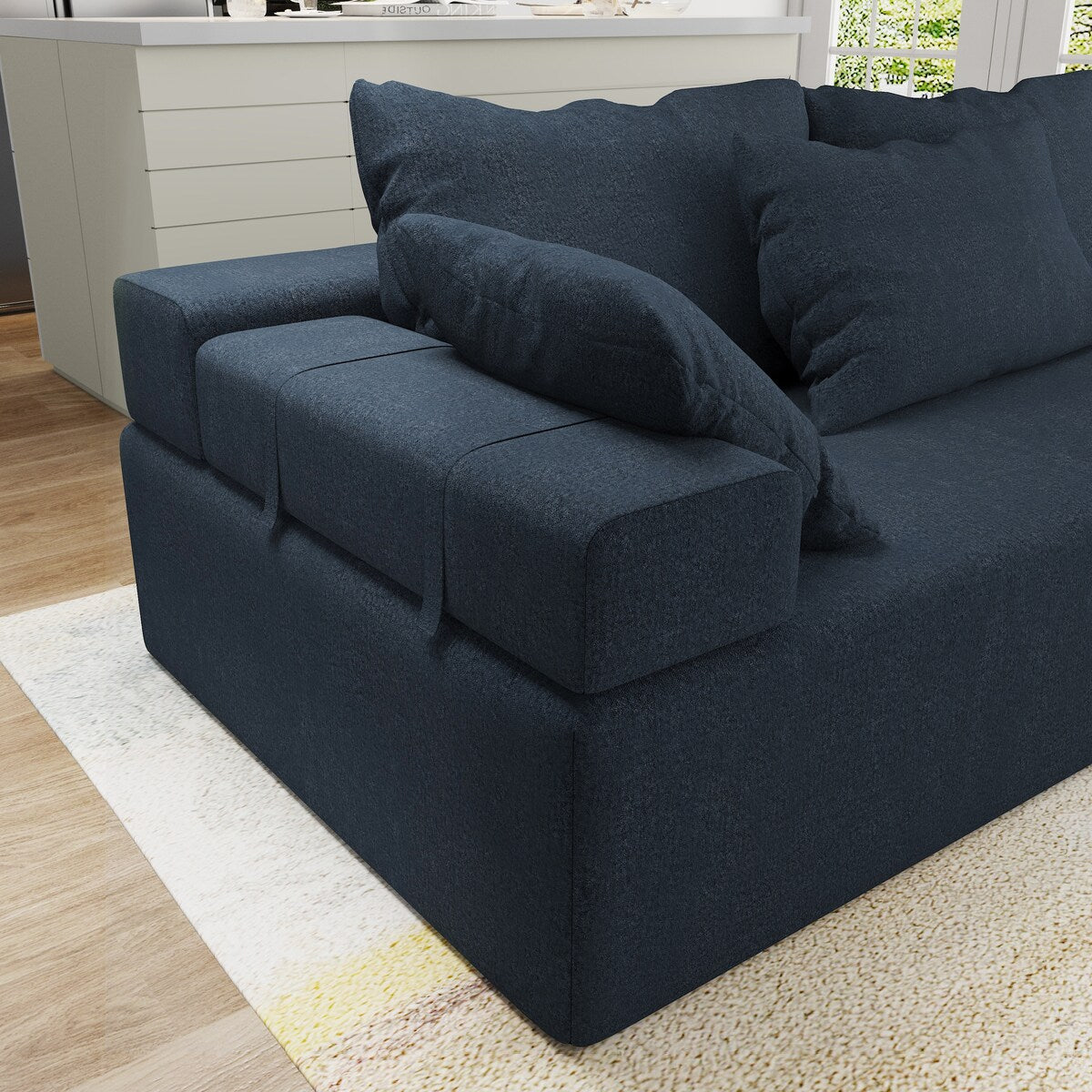 Modern Upholstered Sectional Sofa Couch Set,Modular 108" L Shaped Sectional With 6 Pillows,Free Combination Sofa Couch