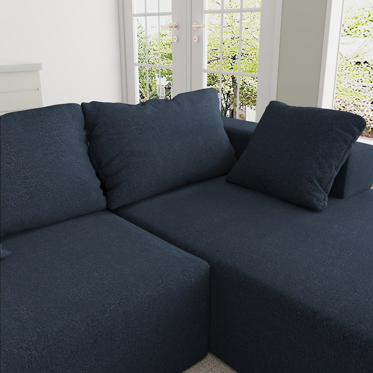 Modern Upholstered Sectional Sofa Couch Set,Modular 108" L Shaped Sectional With 6 Pillows,Free Combination Sofa Couch