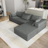 Modern Upholstered Sectional Sofa Couch Set,Modular 108" L Shaped Sectional With 6 Pillows,Free Combination Sofa Couch