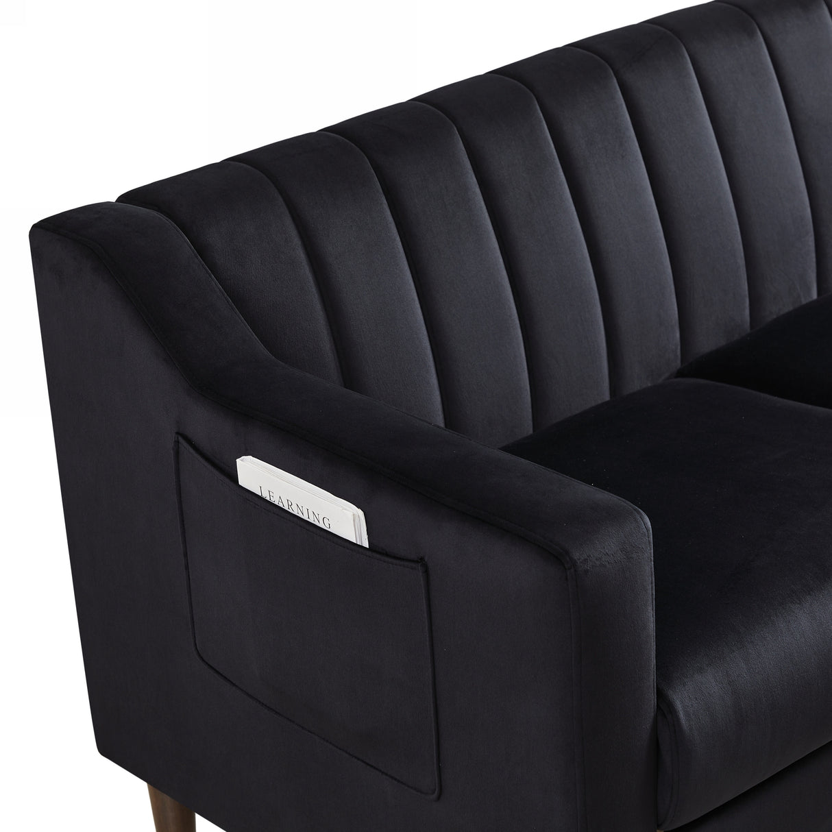 Modern Upholstered Tufted Accent Chair with Metal Legs