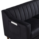 Modern Upholstered Tufted Accent Chair with Metal Legs