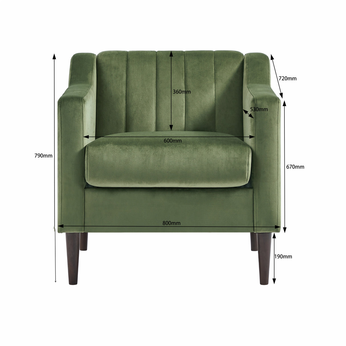 Modern Upholstered Tufted Accent Chair with Metal Legs