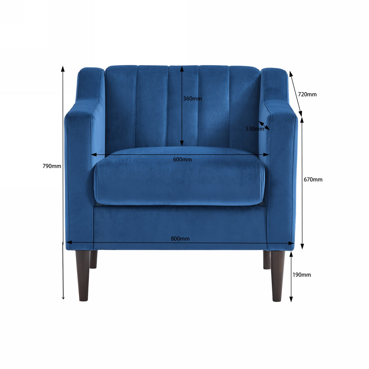 Modern Upholstered Tufted Accent Chair with Metal Legs
