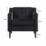 Modern Upholstered Tufted Accent Chair with Metal Legs
