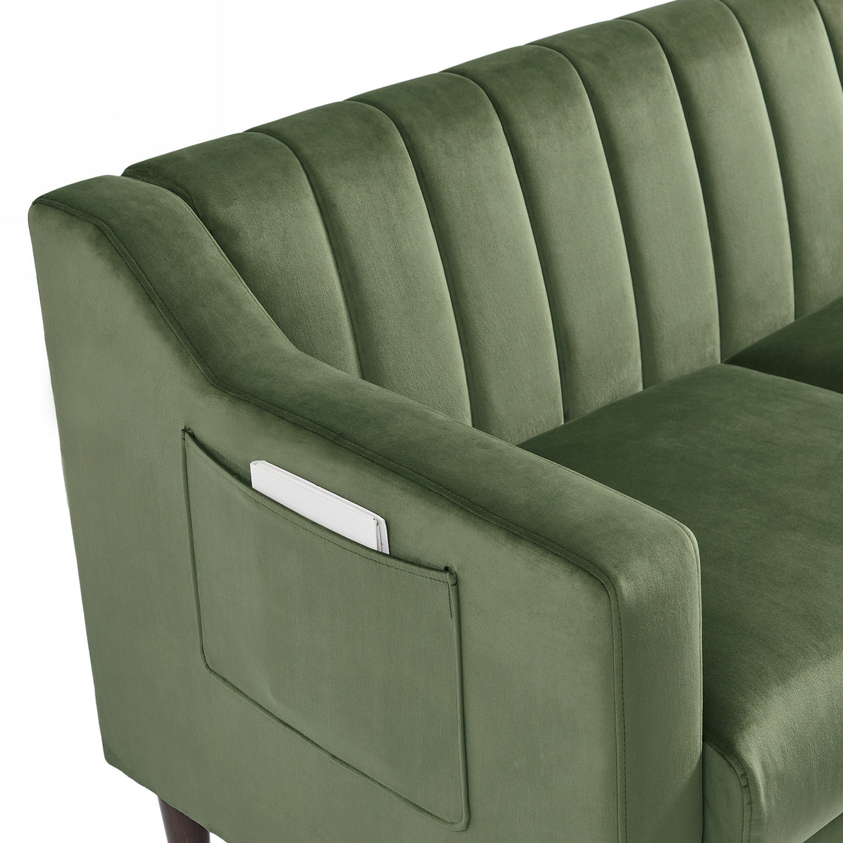 Modern Upholstered Tufted Accent Chair with Metal Legs