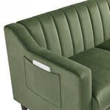 Modern Upholstered Tufted Accent Chair with Metal Legs