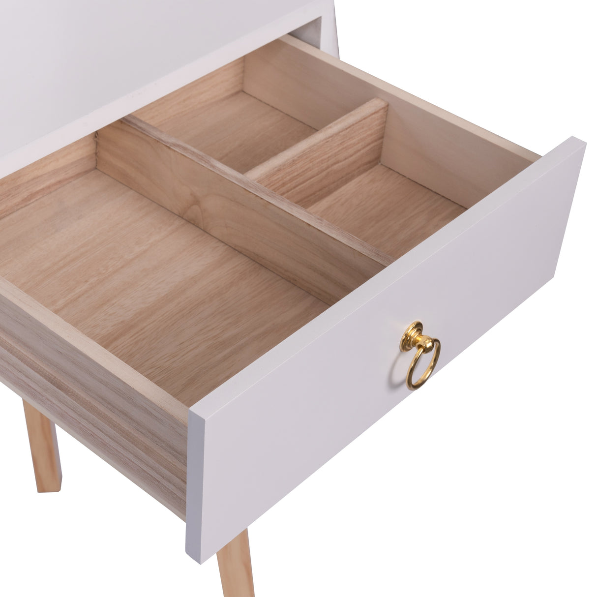 Modern Vanity with 4-Drawer Make-up Table Set with Mirror and Lights