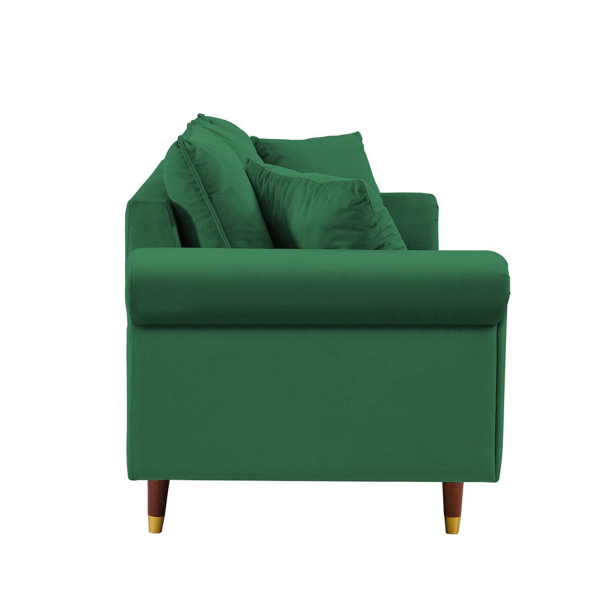 Modern Velvet 3-Seater Sofa Couch with Pillows