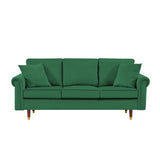 Modern Velvet 3-Seater Sofa Couch with Pillows