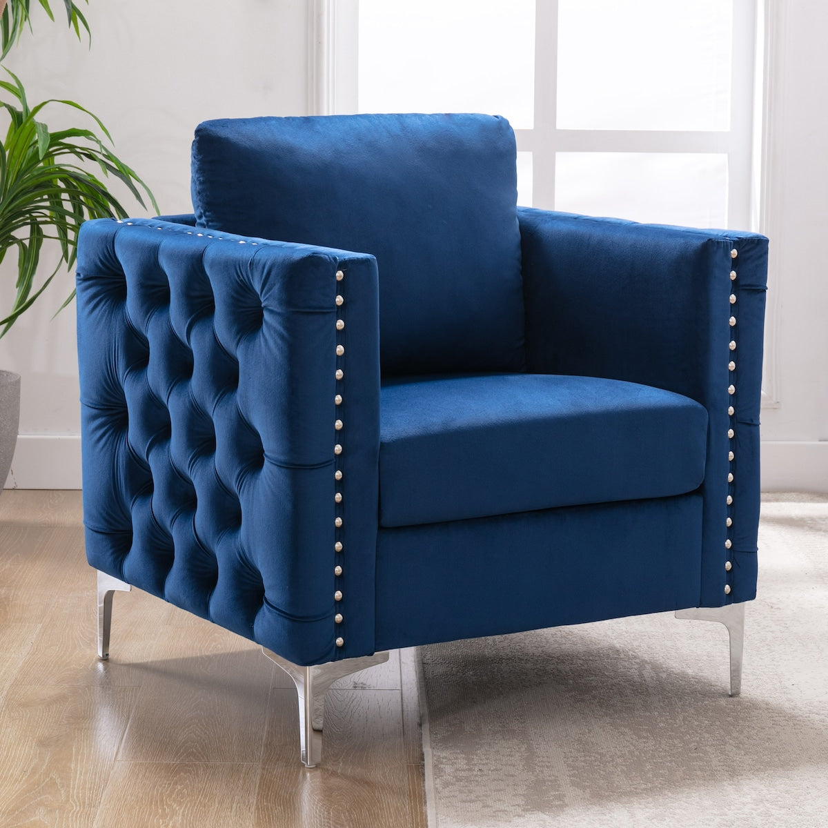 Modern Velvet Armchair Teal