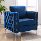 Modern Velvet Armchair Teal