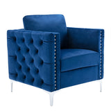 Modern Velvet Armchair Teal