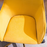 Modern Velvet Fabric Adjustable Height 360 revolving Home Office Chair with Gold Metal Legs and Universal Wheels for Indoor