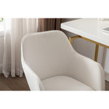 Modern Velvet Fabric Adjustable Height 360 revolving Home Office Chair with Gold Metal Legs and Universal Wheels for Indoor