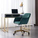 Modern Velvet Fabric Adjustable Height 360 revolving Home Office Chair with Gold Metal Legs and Universal Wheels for Indoor
