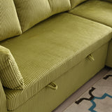Modern Velvet L-Shaped Modular Reversible Sleeper Sectional Sofa Couch with Reversible Chaise and Storage Seats