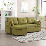 Modern Velvet L-Shaped Modular Reversible Sleeper Sectional Sofa Couch with Reversible Chaise and Storage Seats