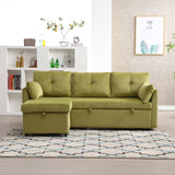 Modern Velvet L-Shaped Modular Reversible Sleeper Sectional Sofa Couch with Reversible Chaise and Storage Seats
