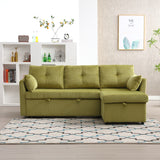 Modern Velvet L-Shaped Modular Reversible Sleeper Sectional Sofa Couch with Reversible Chaise and Storage Seats