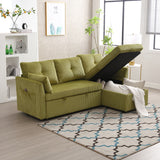 Modern Velvet L-Shaped Modular Reversible Sleeper Sectional Sofa Couch with Reversible Chaise and Storage Seats