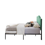 Modern Velvet Platform Bed with Sturdy Metal Frame - Easy Assembly