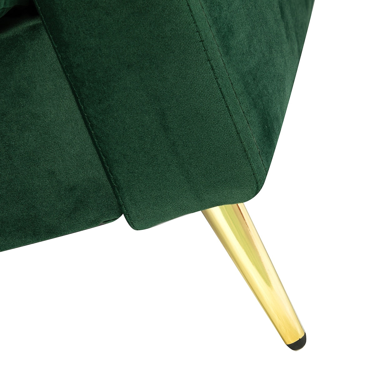 Modern Velvet Thicken Padded Seat Club Chair Accent Chair with Four Tapered Golden Metal Legs