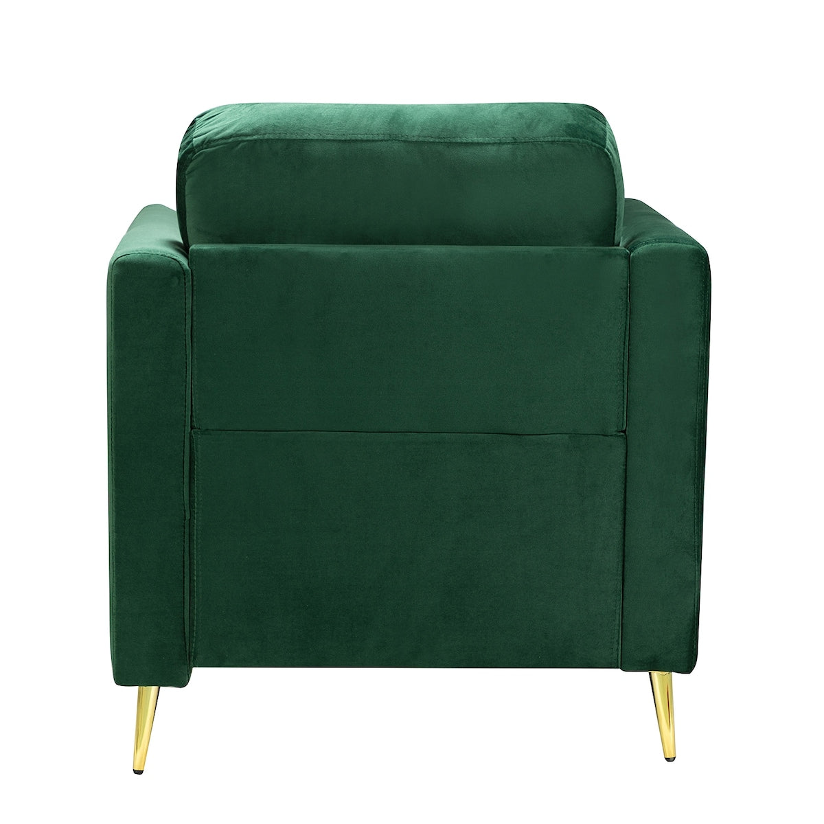 Modern Velvet Thicken Padded Seat Club Chair Accent Chair with Four Tapered Golden Metal Legs