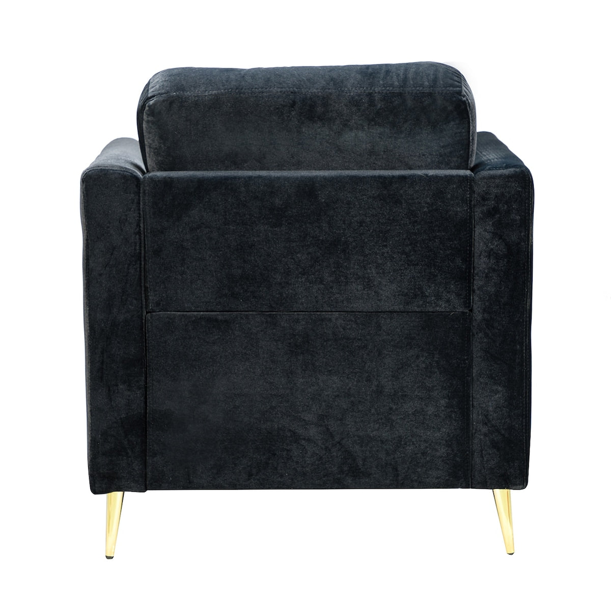 Modern Velvet Thicken Padded Seat Club Chair Accent Chair with Four Tapered Golden Metal Legs